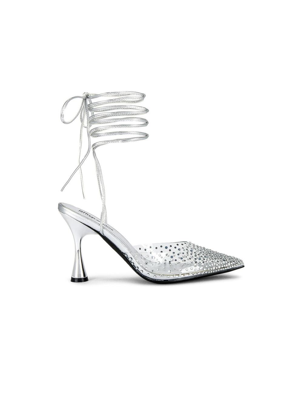 Jeffrey Campbell Rhinestone Silver Clear Baddie Pumps Size 10